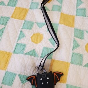 Black Bat Sanitizer Holder Lanyard